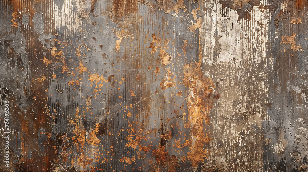 Fototapeta premium Rusty metal texture with orange speckles.