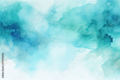 Turquoise watercolor abstract background photo