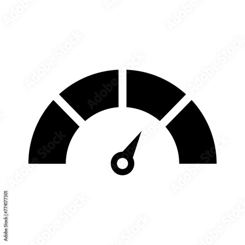 Speedometer icon. Tachometer silhouette icon