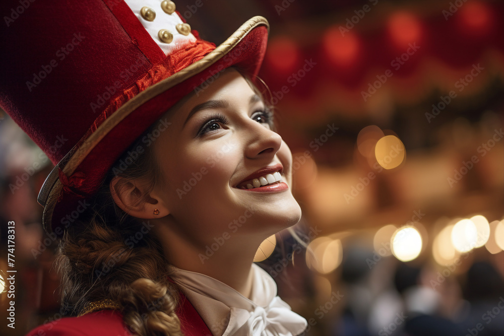 Fototapeta premium Movie scene stylized picture image made with Generative AI tools amazing circus performance actor trick tent