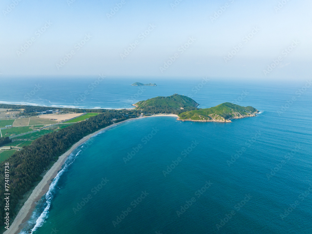 Aerial photography of the summer coastline of Dahuajiao, Wanning, Hainan, China Aerial photography of the summer coastline of Dahuajiao, Wanning, Hainan, China
