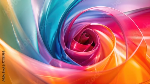 Vibrant Love Spiral in Colorful Abstract Space