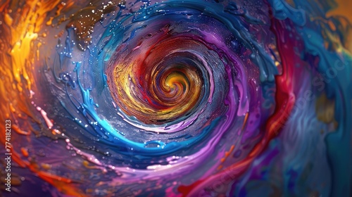 Vibrant Love Spiral in Colorful Abstract Space