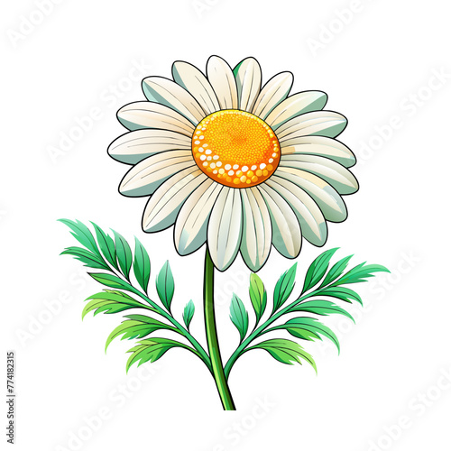 Chamomile flowers on white background for card decor