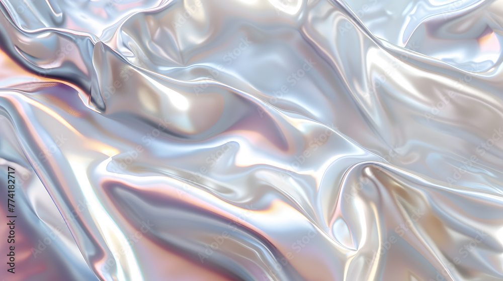 Fototapeta premium Silky Waves of Liquid Gold: Abstract Silk Texture with Metallic Swirls and Ripple Patterns