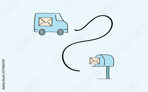 mail. the icon. doodle icon. Doodle. drawing. letter. send a message. receive a letter. an email. vector. He is respectable. the point of issue of the letter. mail delivery. a sealed envelope.