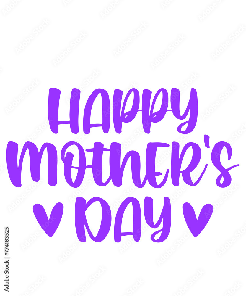 Happy Mother’s Day typography clip art design on plain white transparent isolated background for sign, card, shirt, hoodie, sweatshirt, apparel, tag, mug, icon, poster or badge