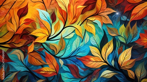 Abstract autumn backgrounds. Сolorful tree leaves. © junky_jess