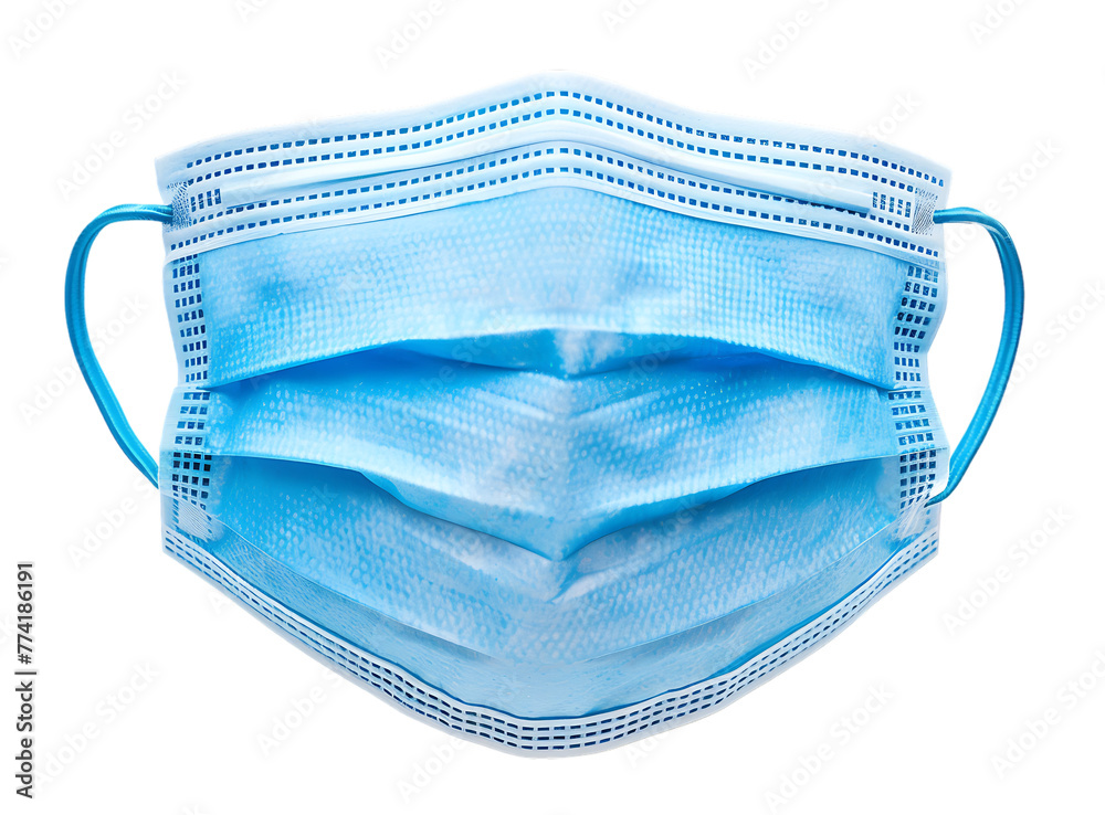 Blue medical mask, front view isolated on white background with clipping path. Blue medical mask, front view isolated on white background with clipping path.