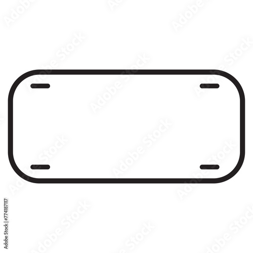 Blank white license plate frame mockup