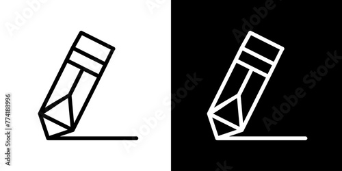 Pencil icon. Black icon. Business icon. Line icon. Icon set. © Vector_Art