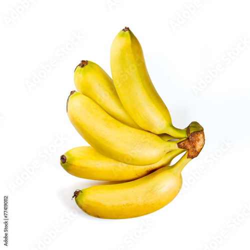 Kluay Khai or lady finger banana on white background