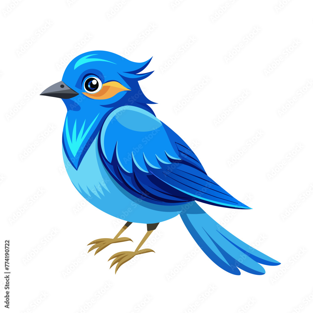 cute blue bird art drawn on white background cute blue bird art drawn on white background