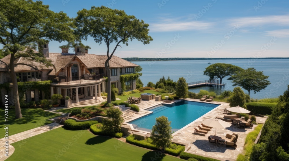 Mediterranean inspired villa with a sprawling garden and a private beach access in the exclusive Hamptons, New York Mediterranean inspired villa with a sprawling garden and a private beach access in the exclusive Hamptons, New York