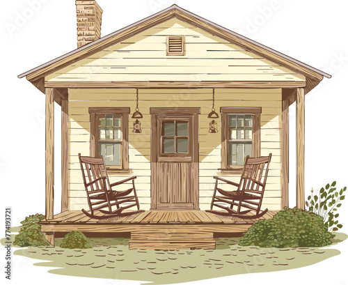House Cottage Vector Vintage Flower Illustrations Home Decor  