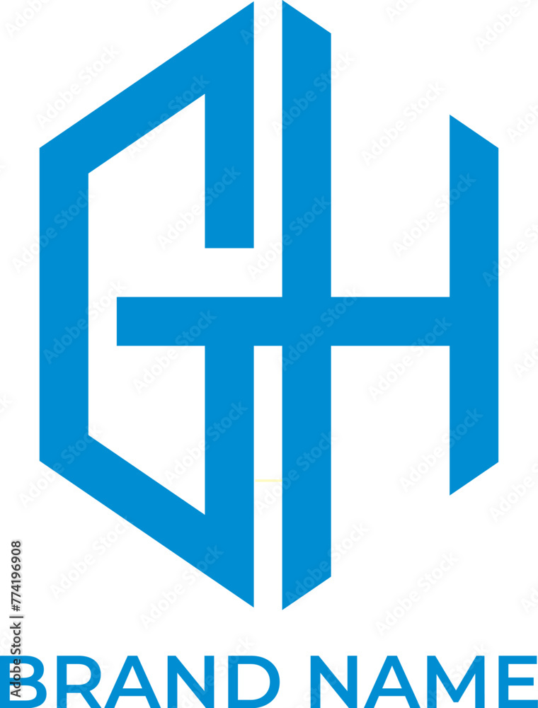 Fototapeta premium GH monogram initial logo design vector