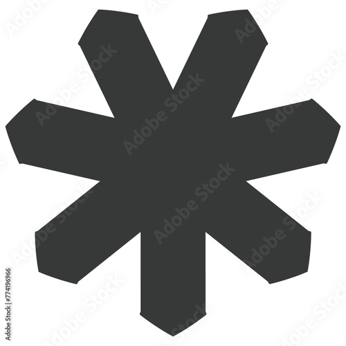 asterisk button on keyboard, the sign of language, snowflake icon in winter season, flower for decoration photo