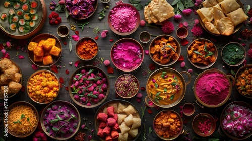 Holi Delights: A Festive Table Spread Brimming with Culinary Delicacies for Celebration