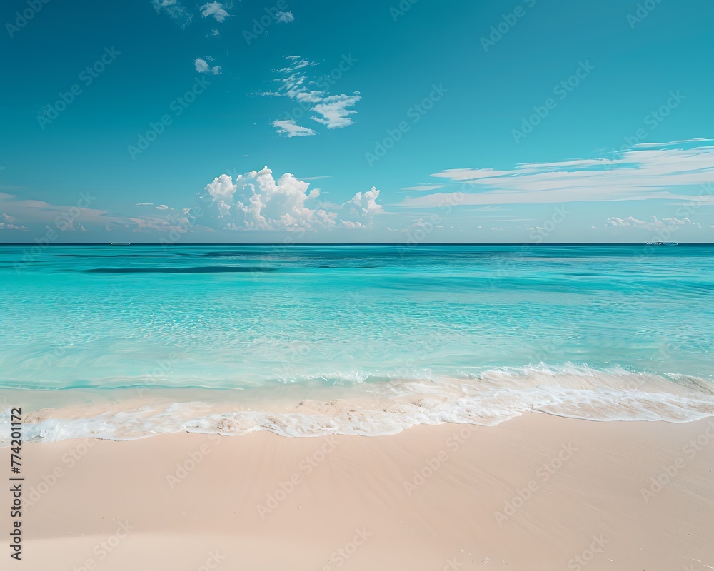 Fototapeta premium Beautiful beach and tropical sea under blue sky