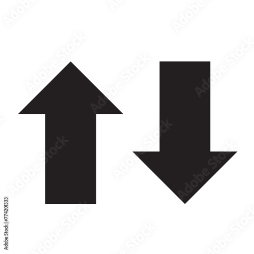 Up and Down Arrows icon vector isolated on white background, logo concept of Up and Down Arrows sign on transparent background, black filled symbol