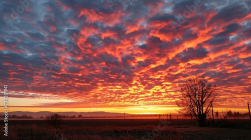 Clouds parting at sunrise