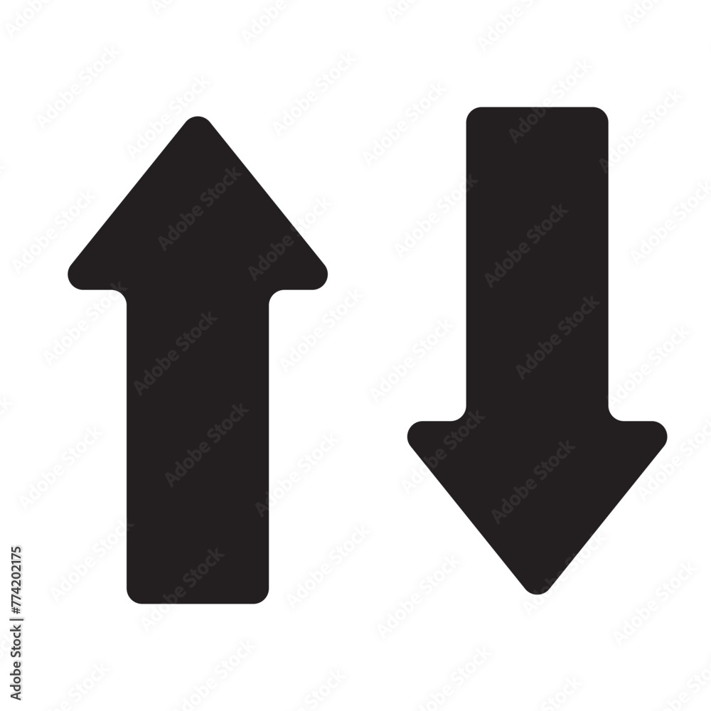 Up and Down Arrows icon vector isolated on white background, logo ...
