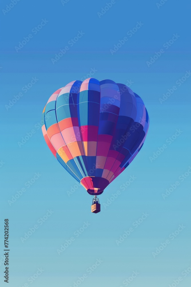 Colorful hot air balloons floating in the sky, phone wallpaper illustration, blue theme Colorful hot air balloons floating in the sky, phone wallpaper illustration, blue theme