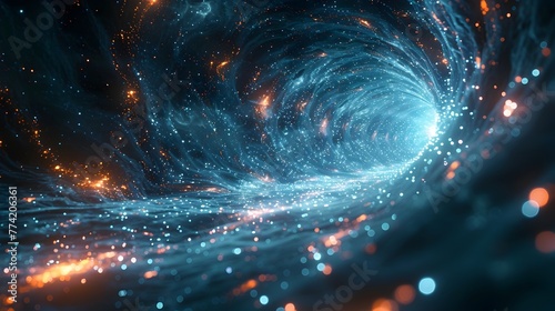 Captivating Cosmic Vortex Luminous Portal to the Celestial Realm Background