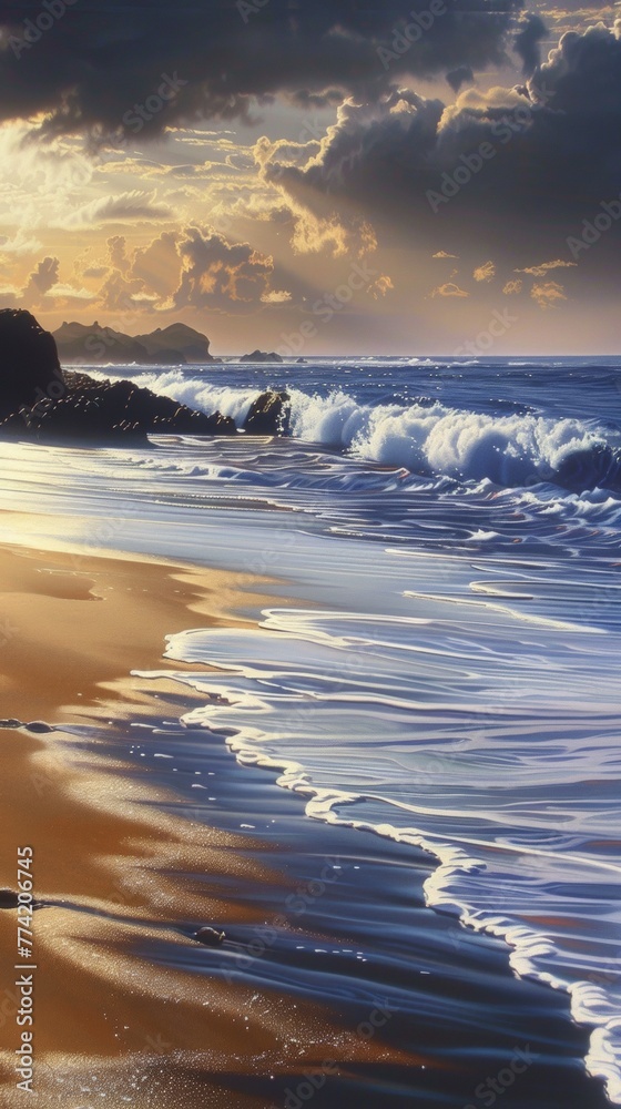 Last light on a secluded beach Last light on a secluded beach