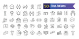 Rush job icons set. Set of rush job vector icons for ui design. Outline icon collection. Editable stroke.