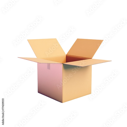 An open box with a pink lid on a Transparent Background