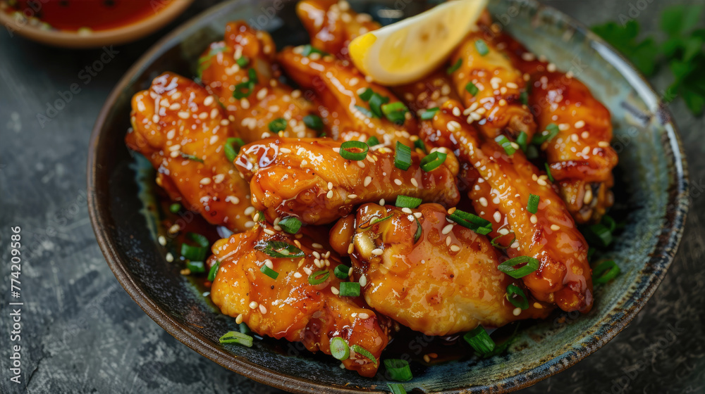 Chicken cooked in Asian style in sweet sauce Chicken cooked in Asian style in sweet sauce
