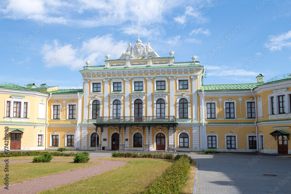 The ancient Imperial Travel Palace on a sunny July day. Tver, Russia