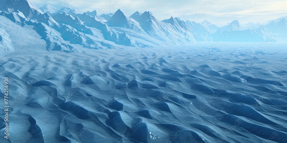 Amidst the icy terrain, glaciers carve their way through the landscape, creating a scene of serene grandeur. Amidst the icy terrain, glaciers carve their way through the landscape, creating a scene of serene grandeur.