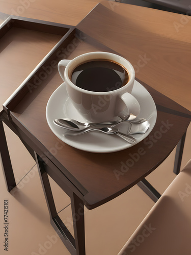 Cup of coffee on table. Cafe coffee in lifestyle and relaxing.