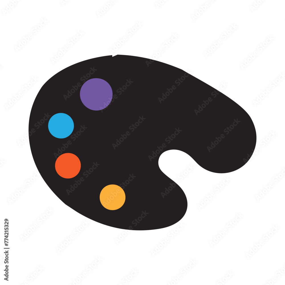 Fototapeta premium Paint palette and brush icon