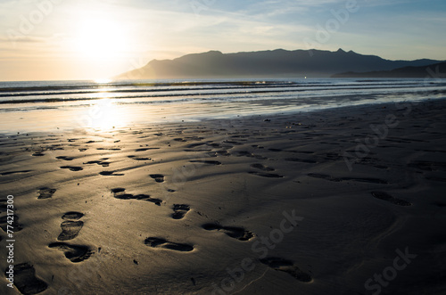 footprints on the beach