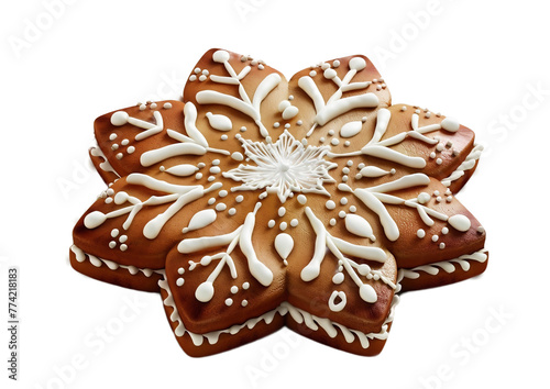 Christmas cookies isolated on white. A huge Christmas gingerbread on a light, transparent background. Element of Christmas.