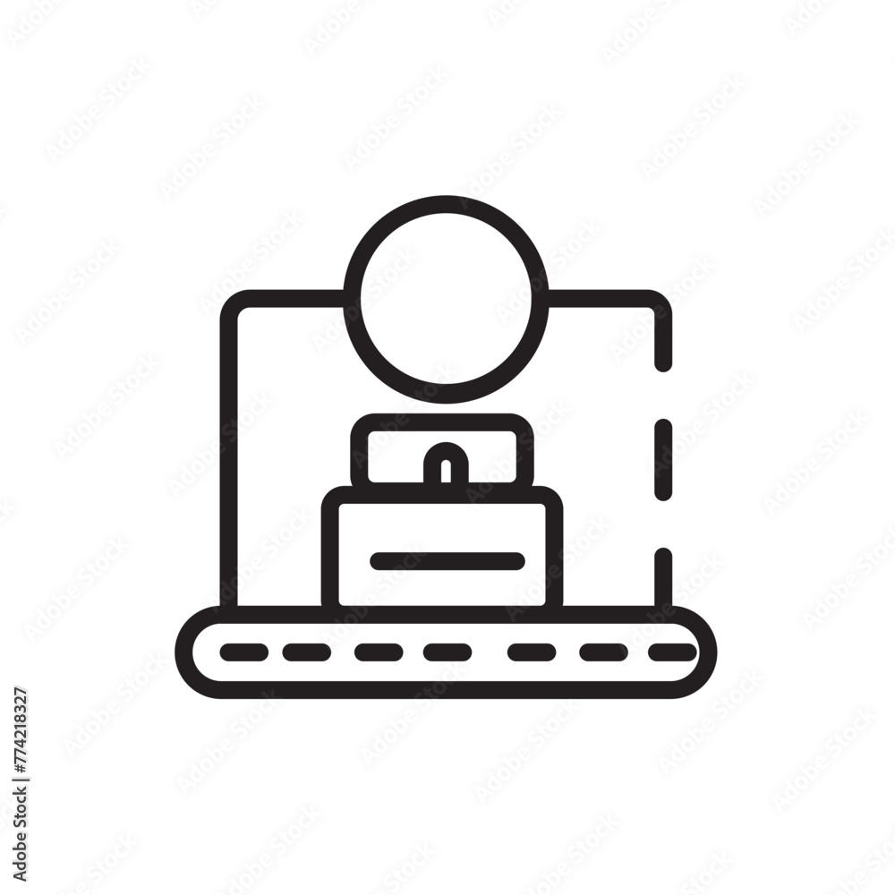 Production Factory Plant Line Icon Production Factory Plant Line Icon