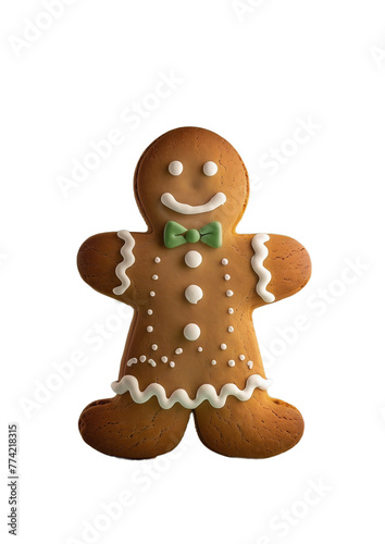 A huge Christmas gingerbread on a light, transparent background. Element of Christmas.