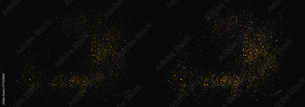 Fototapeta premium Golden dot effect gold glitter texture vector on black background