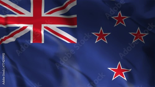 New Zealand Flag Waving Animation 