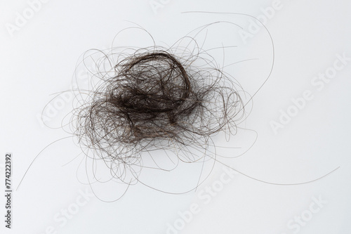 Clogged human hair ball