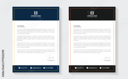Modern Creative Clean business style letterhead bundle of your corporate project design. Set to print. modern business letterhead in abstract design. Elegant template design in minimalist.