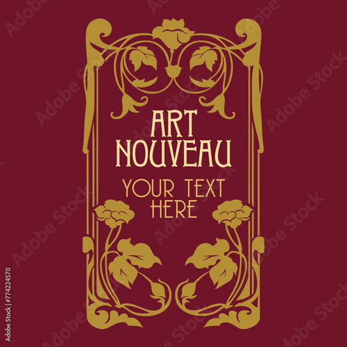 vector vintage items: label art nouveau	
