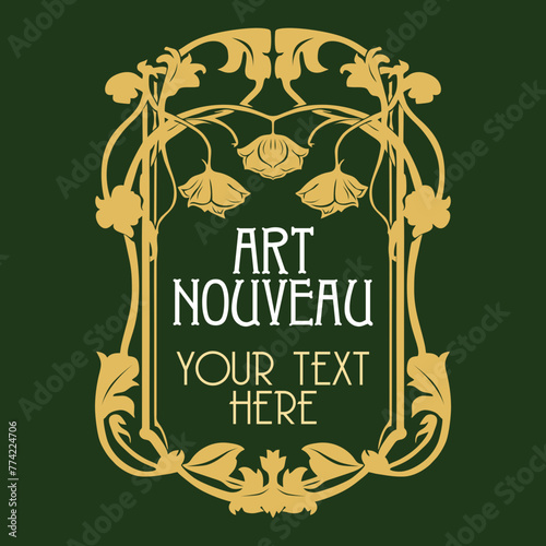 vector vintage items: label art nouveau	
