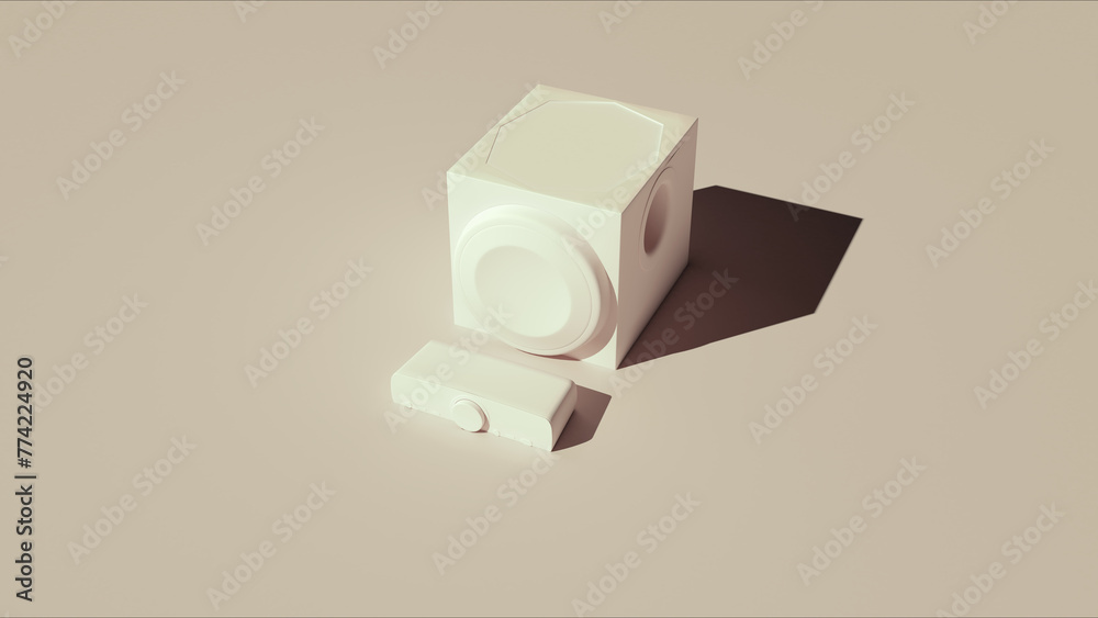 Speaker desktop music sound neutral backgrounds soft beige tones music background 3d illustration render digital rendering Speaker desktop music sound neutral backgrounds soft beige tones music background 3d illustration render digital rendering