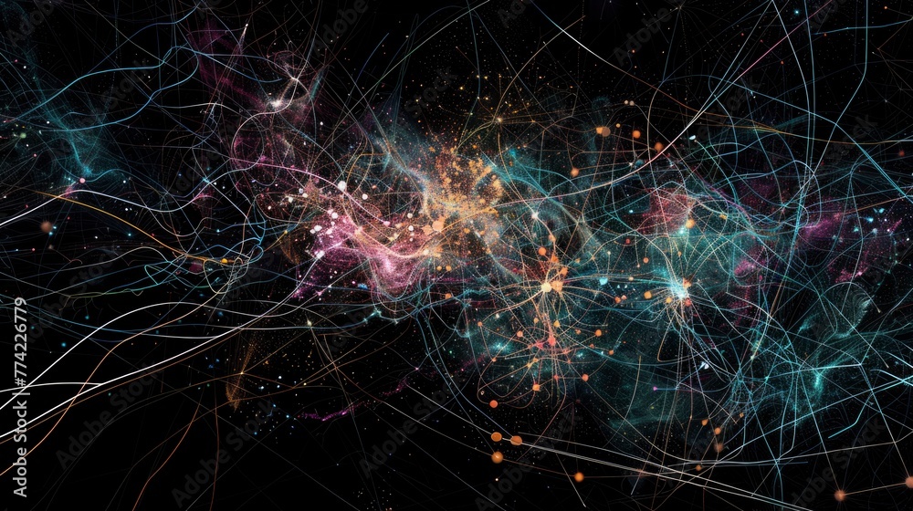 A colorful galaxy with many stars and a black background A colorful galaxy with many stars and a black background