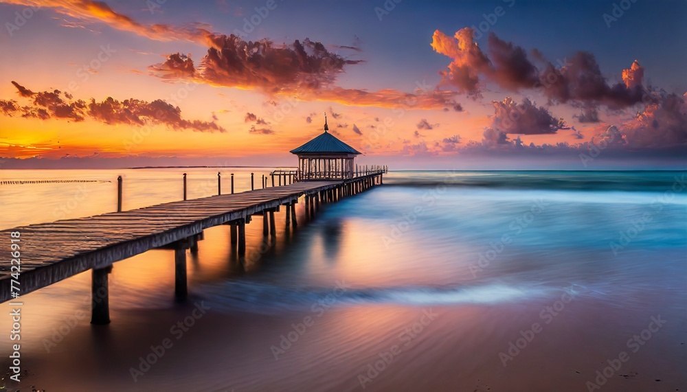 Obraz premium pier at sunset