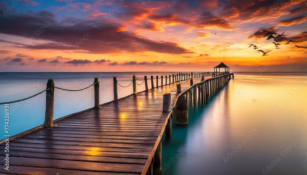 Obraz premium pier at sunset